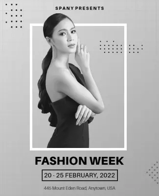 Modern Black and White Fashion Week Event Poster Template
