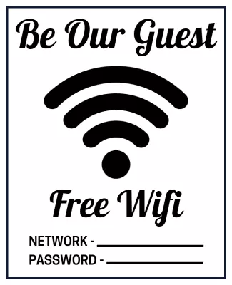 Modern Black and White Free Wifi Access Poster Template