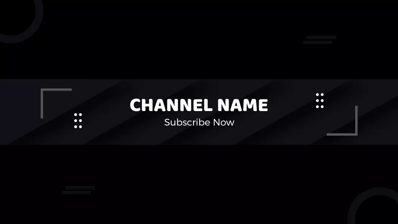 Modern Black and White Geometric YouTube Channel Banner Template