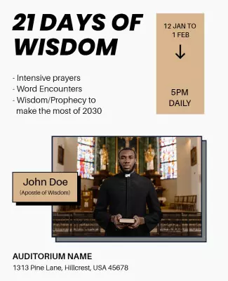 Modern Black and White Spiritual Wisdom Event Poster Template