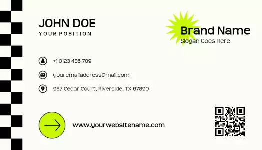 Modern Black and Yellow Company Business Card Template