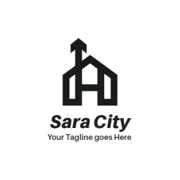 Modern Black Architectural Design Emphasizing Urban City Logo Template