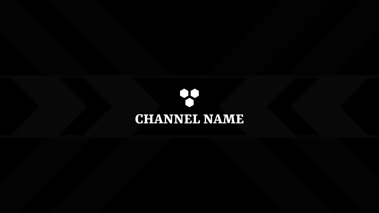 Modern Black Background with White Arrows YouTube Banner Template