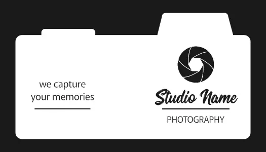 Modern Black Camera Shutter Photography Business Card Template