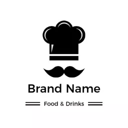 Modern Black Chef Hat Design Highlighting Food Culinary Logo Template