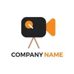 Modern Black Film Camera Design Showcasing Entertainment Logo Template