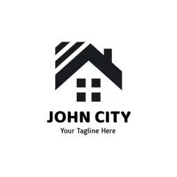 Modern Black House Design Representing Urban City Brand Logo Template
