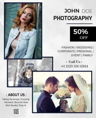 Modern Black Photography Services Promotion Poster Template