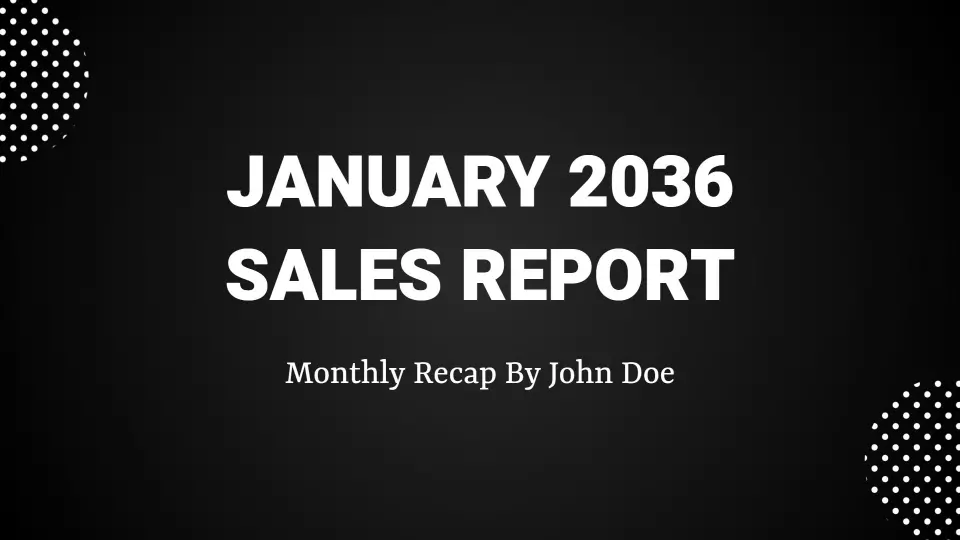 Modern Black Sales Report Overview and Summary Presentation Template