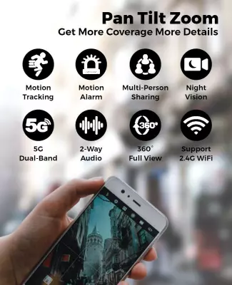 Modern Black Tech Security Features Overview Poster Template