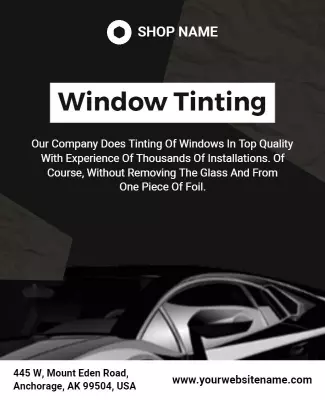 Modern Black Window Tinting Service Promotion Poster Template