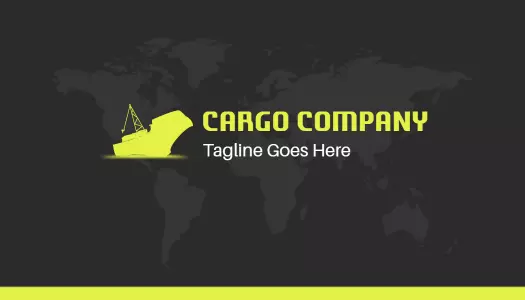 Modern Black Yellow Cargo Company Visiting Card Template