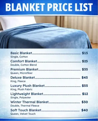 Modern Blanket Price List Flyer Template