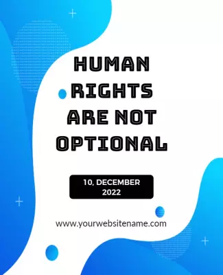 Modern Blue Abstract Human Rights Awareness Poster Template