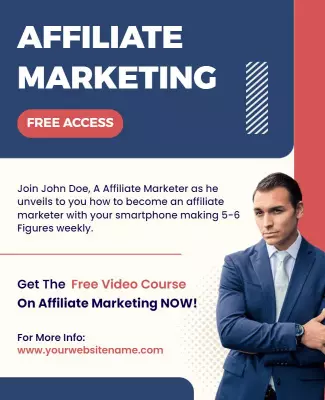 Modern Blue Affiliate Marketing Video Course Poster Template