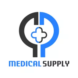 Modern Blue and Black Design for Medical Supply Logo Template