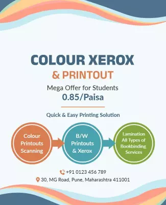 Modern Blue and Coral Printing Services Offer Poster Template