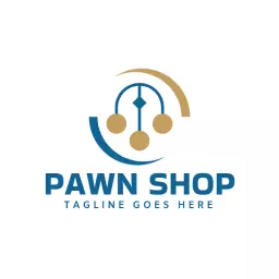 Modern Blue and Gold Design for Reliable Pawn Shop Logo Template