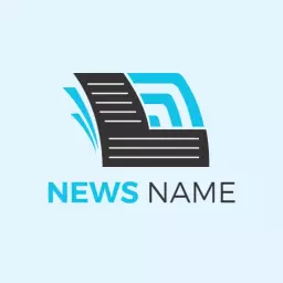 Modern Blue and Gray Newspaper Design for a News Logo Template