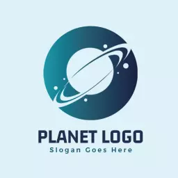 Modern Blue and Green Design Illustrating Planets Logo Template
