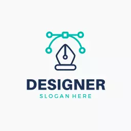 Modern Blue and Green Graphic Design Representing Art Logo Template