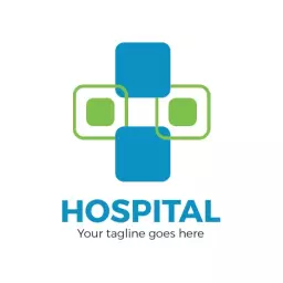 Modern Blue and Green Health Cross Design for Hospital Logo Template