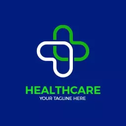 Modern Blue and Green Healthcare Logo Representing Wellbeing Template