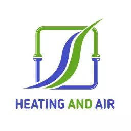 Modern Blue and Green HVAC Design for Heating and Air Logo Template