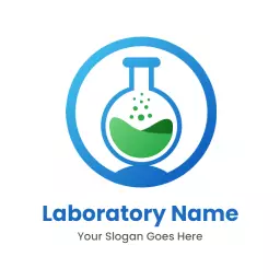 Modern Blue and Green Laboratory Science Logo Template