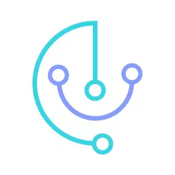 Modern Blue and Light Blue Circuit Design Technology Logo Template