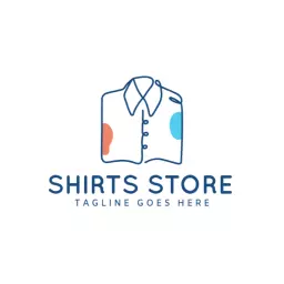 Modern Blue and Minimalist Design for Clothing Brand Logo Template