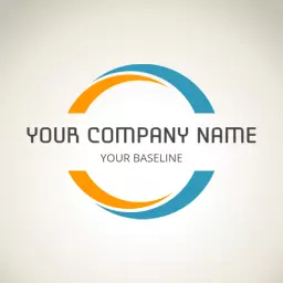 Modern Blue and Orange Circular Design for Company Logo Template