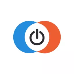 Modern Blue and Orange Design Representing Electronics Logo Template