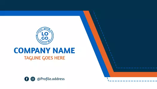 Modern Blue and Orange Embroidery Business Card Template