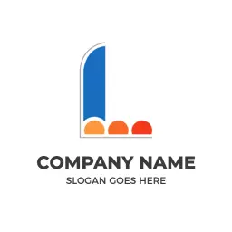 Modern Blue and Orange L Letter Design for Branding Logo Template