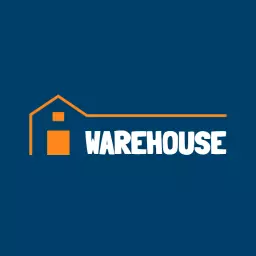 Modern Blue and Orange Structure Representing Warehouse Logo Template