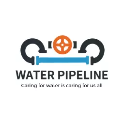 Modern Blue and Orange Water Pipeline Design Logo Template