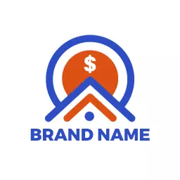 Modern Blue and Orange Wireless Communication Services Logo Template