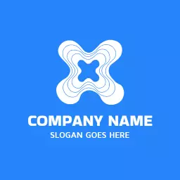 Modern Blue and White Abstract Shapes for Company Logo Template