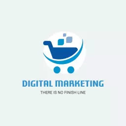 Modern Blue and White E-Commerce Management Logo Template