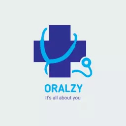 Modern Blue and White Hospital Logo Featuring Medical Tools Logo Template