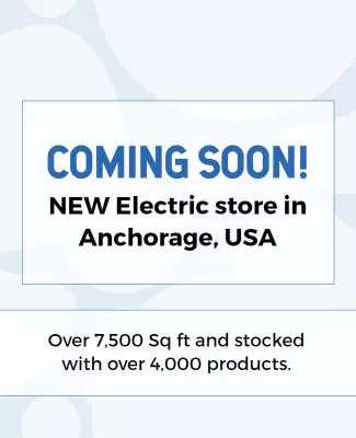 Modern Blue Announcement for New Electric Store Poster Template