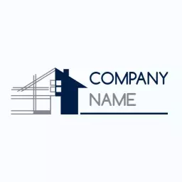 Modern Blue Architectural Design Showcasing Company Vision Logo Template