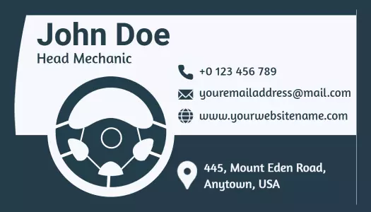 Modern Blue Auto Repair Services Business Card Template