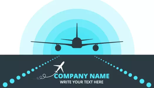 Modern Blue Aviation Travel Business Card Template