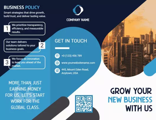 Modern Blue Business Growth Strategy Brochure Template