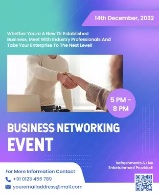 Modern Blue Business Networking Event Poster Template