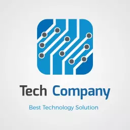 Modern Blue Circuit Pattern Showcasing Technology Company Logo Template