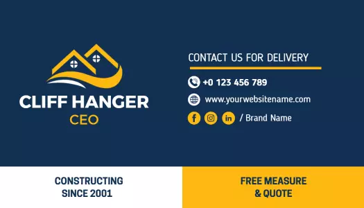 Modern Blue Construction Services Business Card Template
