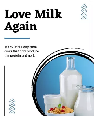 Modern Blue Dairy Promotion Poster Template